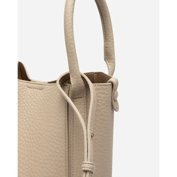 Newbella Women's Off-white Soft PU Leather Shoulder Tote Hobo Purses with Zipper - Picture 8 of 9